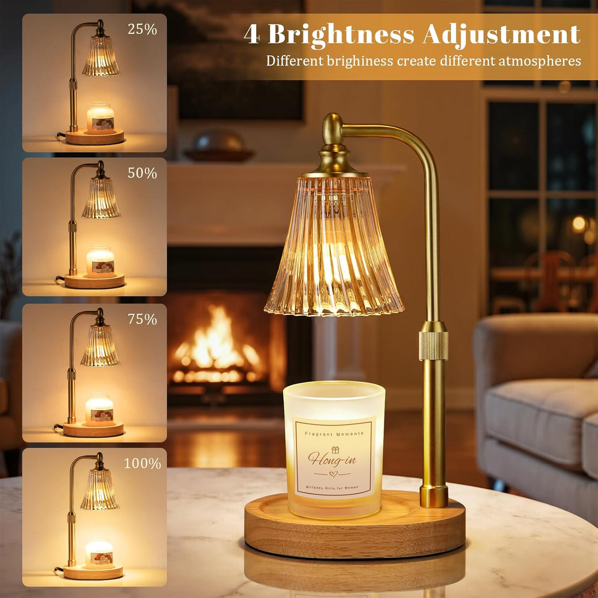 Hong-in Candle Warmer Lamp with Timer,Birthday Gifts for Women Mom Sister