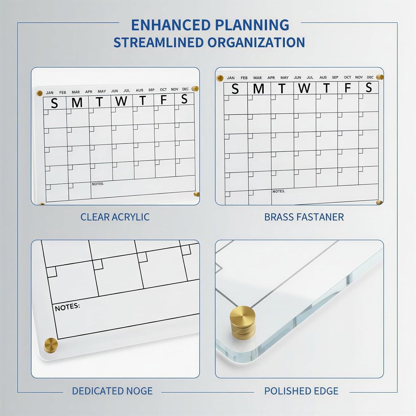 2 Pcs Metal-Adhering Chore Chart, Clear Acrylic Dry Erase Board with 16 Markers, Family Weekly Task Planning for Refrigerator and Kitchen Schedule, Transparent Board for Home Organization