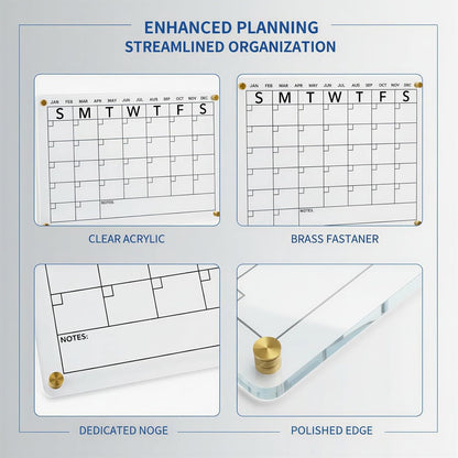 2 Pcs Metal-Adhering Chore Chart, Clear Acrylic Dry Erase Board with 16 Markers, Family Weekly Task Planning for Refrigerator and Kitchen Schedule, Transparent Board for Home Organization