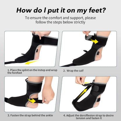 Plantar Fasciitis Night Splint Sock with Massage Ball for Tension Relief, Alleviate Pain from Plantar Fasciitis, Arch Pain, Heel Spur, Foot-drop and Achilles Tendonitis, Soft and Comfortable Foot Brace for Men and Women, Large-Black