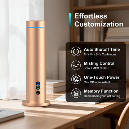 Maromalife Waterless Diffuser, Essential Oil Diffuser, 1000 Sq.Ft Coverage Scent Diffuser – Plug-in Only, Adjustable Mist, Remote, Mood Lights for Home & Office, Large Room, Hotel, Black