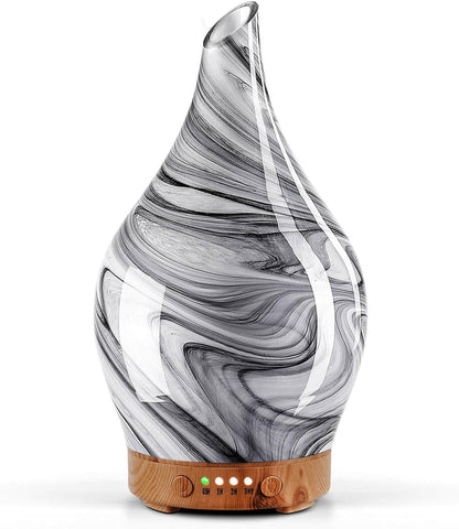 Porseme Oil Diffuser 3D Glass Aromatherapy Ultrasonic Humidifier, Air Refresh Auto Shut-Off, Timer Setting, BPA Free for Home Hotel Yoga Leisure SPA Gift 150ml Last 6H - Colors B