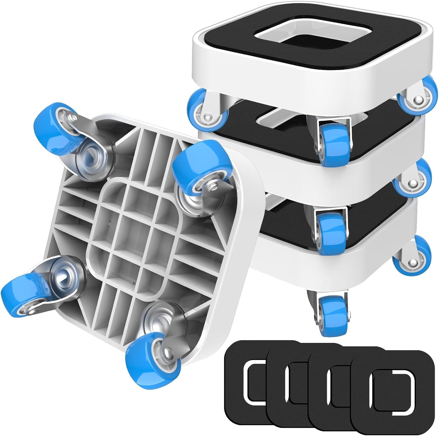 New Upgrade Furniture Sliders: Furniture Movers with Wheels & Groove | Furniture Dolly with 360° Rotatable Wheels - Appliance Roller for Moving Heavy Sofa Bed - Load Capacity Up to 750lb