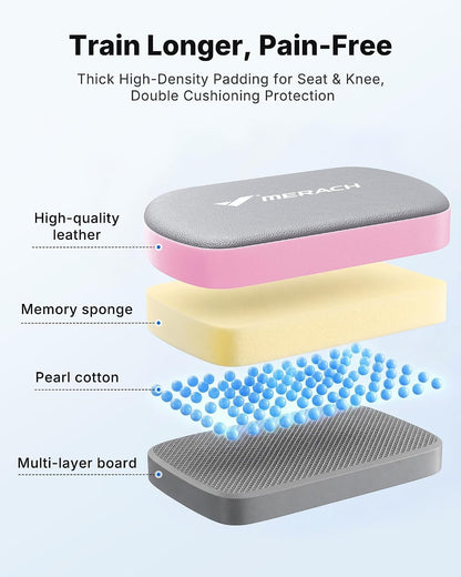 MERACH Full Body Stretch Machine Back Stretcher, 350LBS Weight Capacity | Relieves Back Pain, Extra Wide Seat, Flexibility Training, Padded Seat, Exercise Guide Chart, Stable Steel Frame, Home Gym