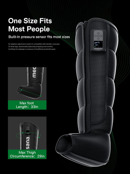 Medisana Leg Compression Massager, Cordless Rechargeable Air Pressure Boot with Multi-Customize Modes, Intensities & Timer, Leg Compression for Circulation (1 Pack)