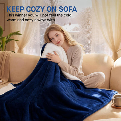 Sealy Electric Blanket Throw 50×60, Flannel to Sherpa, Charcoal