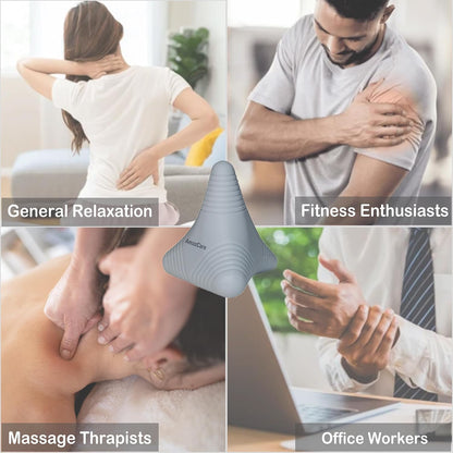Trigger Point Massage Ball Manual Massager Tool 2.8”×2.9”. Gray | Silicone Massage Ball for Muscle Knot Deep Tissue Myofascial Release Physical Therapy Hip Flexor Iliacus Psoas Hand Foot Back