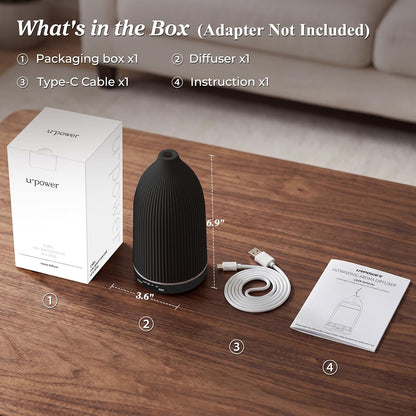 URPOWER 300mL Essential Oil Diffusers for Home Aromatherapy Diffuser | Up to 10 Hrs High/Low Mist Settings Quiet Diffuser Oil Machine Humidifiers Ideal for Bedrooms Living Rooms & Home Offices