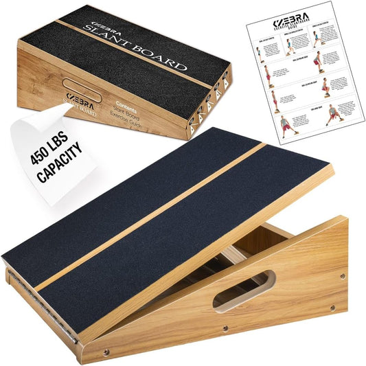 Professional Wooden Slant Board, 5 Positions Adjustable Slant Board for Calf Stretching Squats Incline Board and Calf Stretcher, Slant Squat Board for Knees Ankle Heel Feet Leg