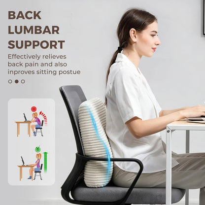 Lumbar Support Pillow for Recliner Chair/Accent Chair/Couch, Washable Cover | Large Memory Foam Back Support Cushion for Elderly, Ergonomic Backrest Pillow for Back Rest/Pain Relief/Reading, Gray