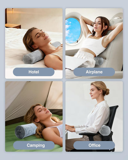 Luxtude Inflatable Neck Roll Pillow for Sleeping, Travel Neck Pillow