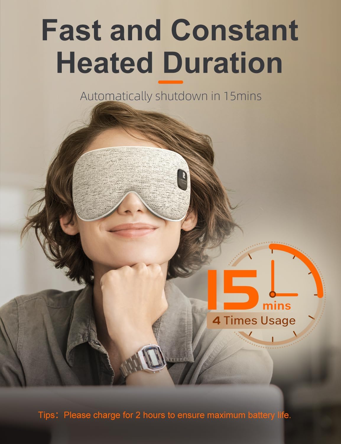 Silk Cordless Heated Eye Mask, Fast Heat Electric Warm Compress for Dry Eye