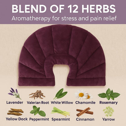 Herbal Concepts Neck Heating Pad & Shoulder Wrap | Microwave Heating Pad with 12 Herbs Aromatherapy| Cordless Heating pad, Blue