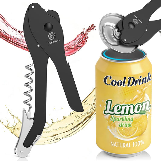 ikkle Soda Can Opener Smooth Edge 5-in-1 Portable Can Top Remover | Can Lid Remover For Beer,Canned Cocktails,Wine,Foil.Stainless Steel Ring Pull Opener,Safe Clean,For Kitchen,Bar,Camping