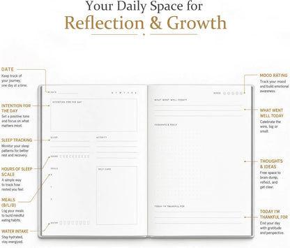 And Per Se Wellness Journal, Self Care & Daily Journal for Women, Mental Health Planner with Habit Tracker, Diet & Goals, Undated, Gift-Ready (Original Beige)