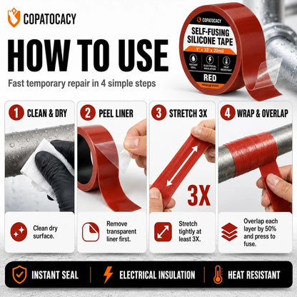 Self-Fusing Silicone Sealing Tape, Waterproof Repair Tape for Hose, Pipe, Electrical Cable, High Strength Leak Fix Wrap, Weatherproof Emergency Insulation Tape (1" x 5' x 20mil)