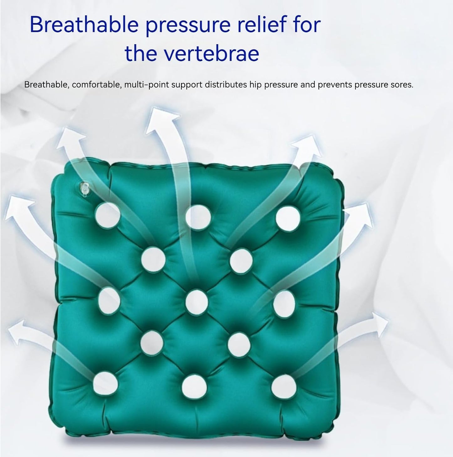 2-Pack Inflatable Waffle Cushion for Pressure Relief, Wheelchair Cushion for Pressure Redistribution, Portable Air Seat Cushions for Office Chair Car Seat, Breathable Seat Pad, Includes 1 Air Pumps