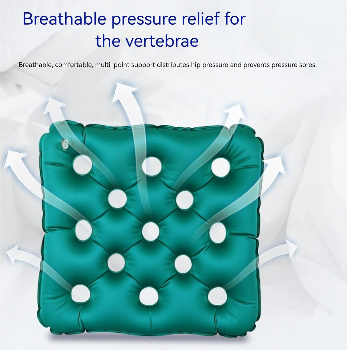 2-Pack Inflatable Waffle Cushion for Pressure Relief, Wheelchair Cushion for Pressure Redistribution, Portable Air Seat Cushions for Office Chair Car Seat, Breathable Seat Pad, Includes 1 Air Pumps
