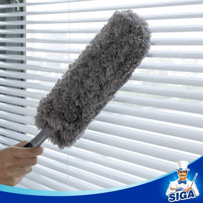 MR.SIGA Lint Free Microfiber Duster, Washable Duster for Household Cleaning | Microfibre hand duster, machine washable feather duster, dusters for cleaning, non slip handle, replaceable head