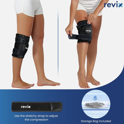 REVIX XL Knee Ice Wrap Around Entire Knee, Gel Ice Pack for Muscle Ache, Cold Pack to Reduce Discomfort and Promote Flexibility, Soft Plush Linings, Purple