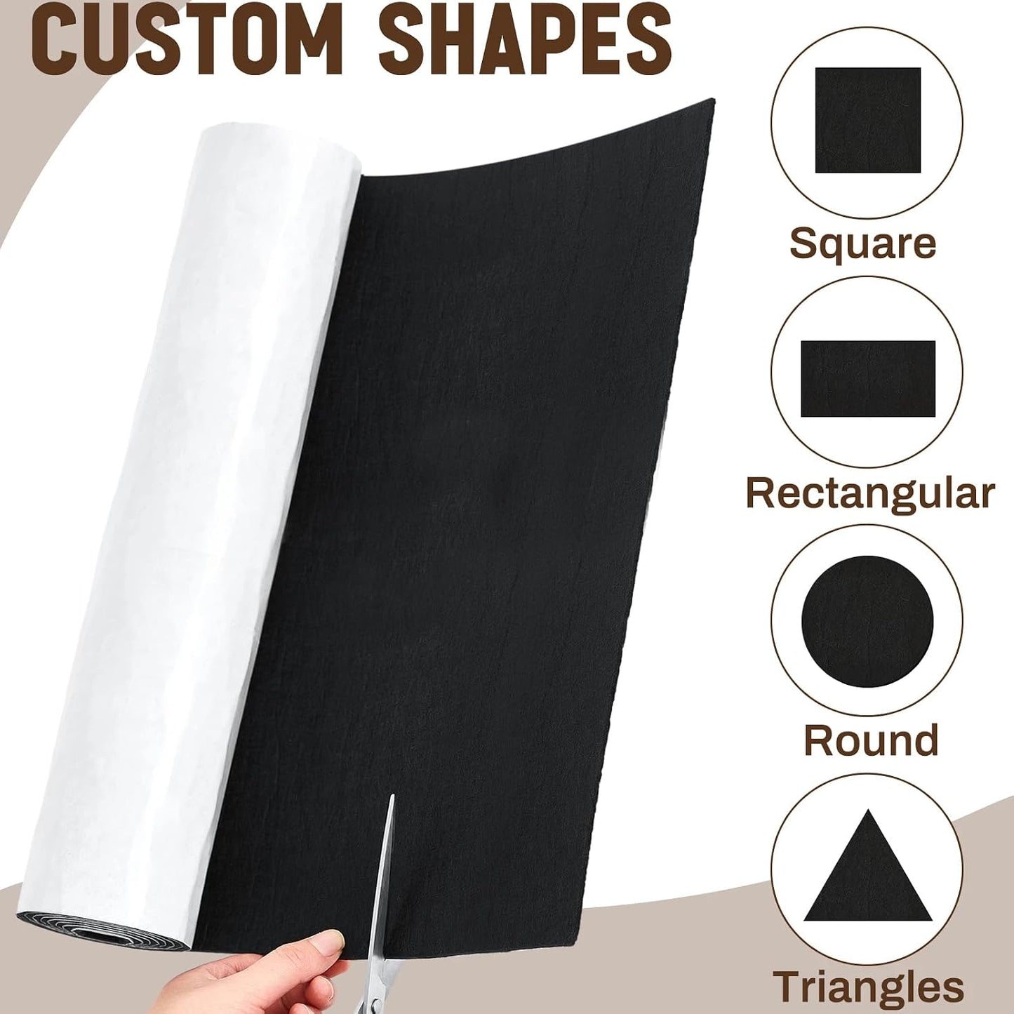 Fullhawl Large Felt Furniture Pads 8 x 60 Inch Non Slip Self Adhesive Heavy Duty Cuttable Strip Roll Felt Sheet Tape for Protecting Hardwood Floors Chair Wall, White
