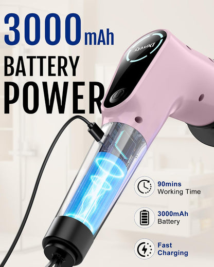 Dovety Electric Spin Scrubber, Extendable Handle, 8 Brush Heads-WH | 90-minute long runtime, Type-C fast charging, multi-scene cleaning tool for shower, bathtub, tile and bathroom scrubbing