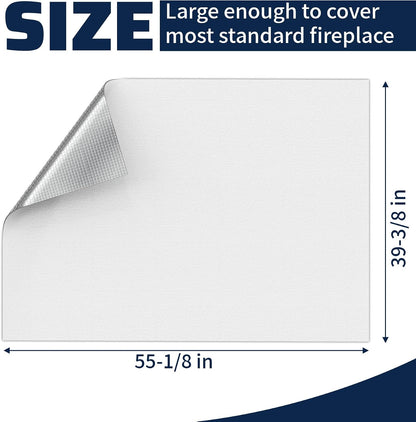 Fireplace Cover,Adjustable Size Fit Up to 39 x 55 Inch with Aluminium Foil Layer,Keep Drafts Out Stop Heat Loss,Draft Stopper Covers for Fireplace Frame Fireplace Screen