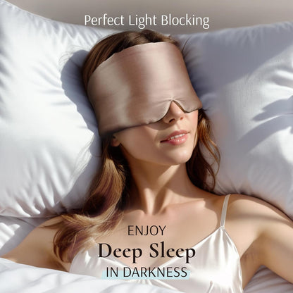 Zenssia 100% Mulberry Silk Sleep Mask Eye Mask for Men and Women, Light Plum