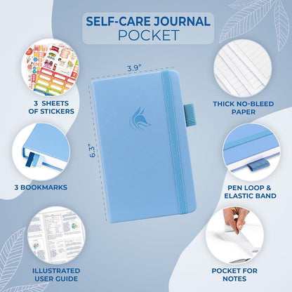 Clever Fox Self-Care Journal for Women, Daily Planner 5.8x8.3 Aquamarine | 3-month mental health journal, habit tracker, wellness journaling supplies for women & teen girls, gratitude & mood log
