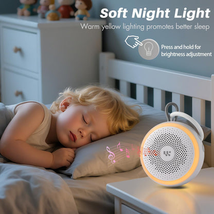 White Noise Machine - Portable Sound Machine for Baby Adult, 20 Non-looping Soothing Sound, Noise Canceling for Sleeping, Sound Therapy for Office Home, Travel, Registry Gift (White)