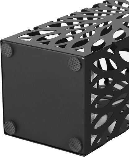 SONGMICS Umbrella Stand, Umbrella Holder for Entryway, Steel Square Umbrella Rack Organizer Freestanding, for Canes Walking Sticks, with a Detachable Drip Tray, 4 Hooks, Black ULUC026B33