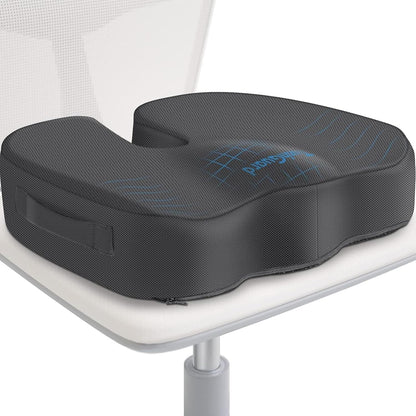 TushGuard Seat Cushion for Office Chair, Car, Memory Foam, Black Large | For Back, Coccyx, Sciatica, Tailbone Pain, Ergonomic Design, Non-Slip, Desk Wheelchair Use, Supportive Butt Pillow, For Man