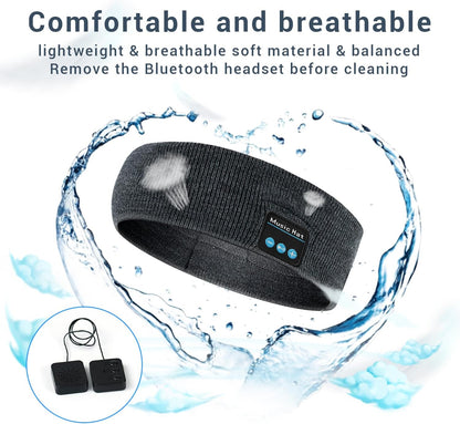 Sleep Headphones Bluetooth Headband, Sports Headband Headphones with HD Stereo Speakers, Wireless Sleeping Headphones for Workout, Travel, Meditation Unique Gifts(Heather Gray)