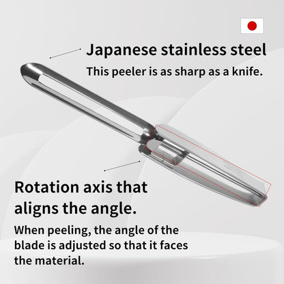 Stainless Steel Peeler Long Vegetable Peeler 8.5 inch | Potato Peeler Cabbage Peeler with Plastic Safety Cover Seki Japan