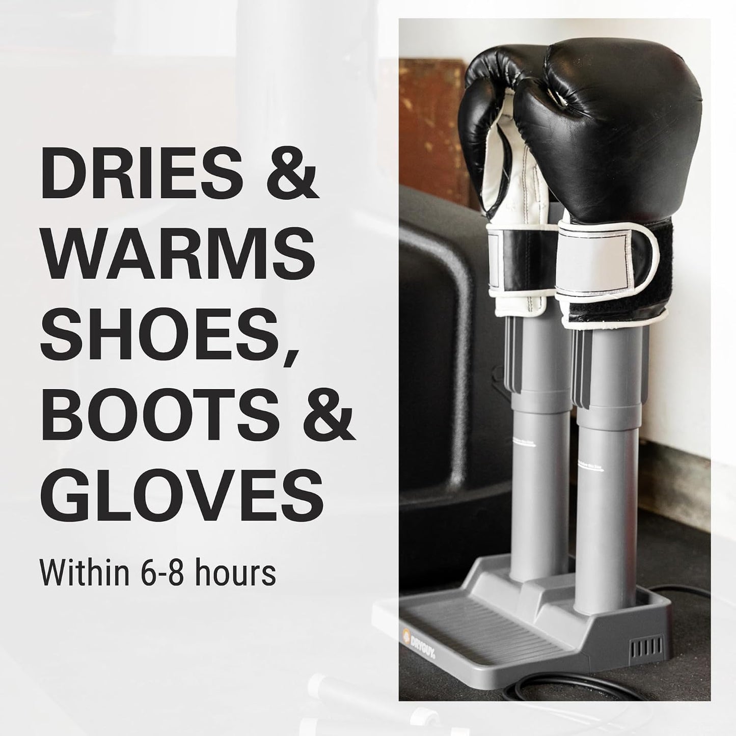 DryGuy Shoe, Boot, Garment & Gear Electric Dryer, Quick Drying for Ski, Work, Sports Equipment – Energy Efficient, Odor Eliminating Design, Home or Garage Use,4 Port, Heat + Fan (Dry time: 1-3hrs)