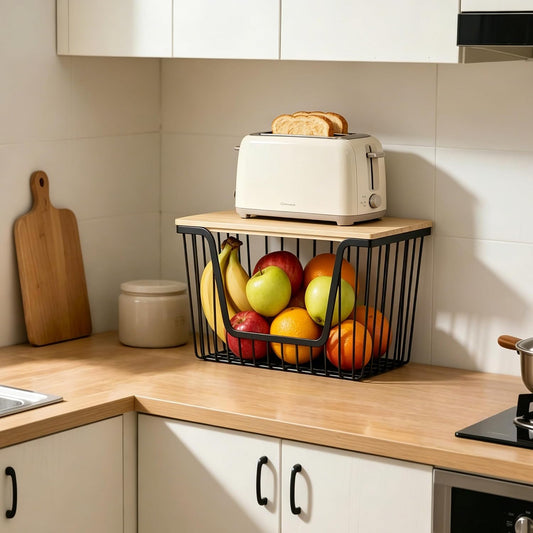2 PACK Pantry Organizers and Storage, Stackable Onion Potato Bins | Large Wire Storage Basket, Breathable Design for Onion, Potato, Garlic, Fruit, Vegetables Fresh, Kitchen Pantry Storage
