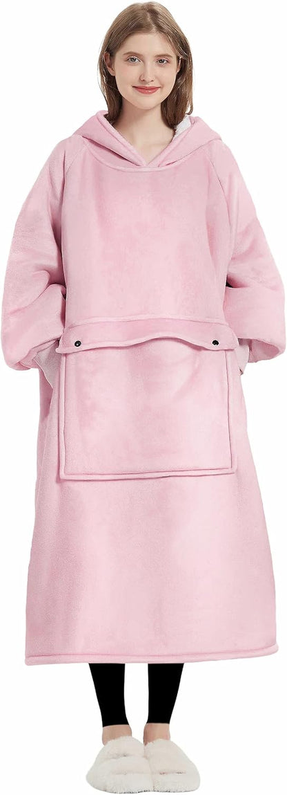Wearable Blanket Hoodie for Adults With Pocket Strawberry Hoodie | Sherpa, Fuzzy Blanket Hoodie, Oversized Sweatshirt Blanket, Kangaroo Pouch, Cute Birthday Gifts for Sister, Cute Stuff