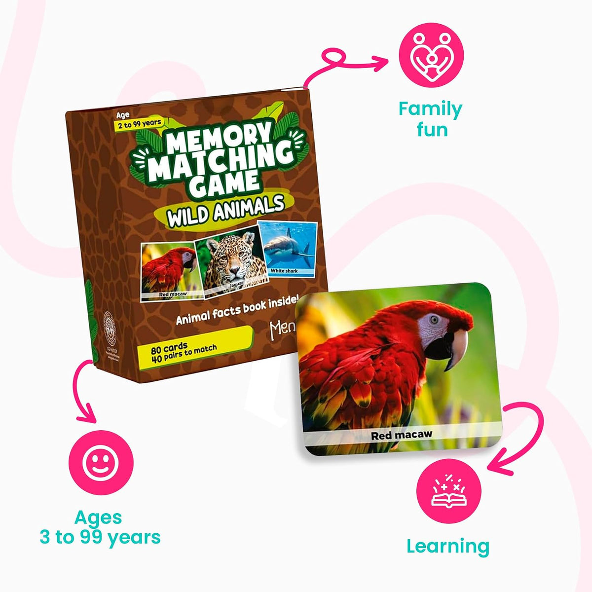 Menique Explore the World Memory Matching Game – Geography Game with 100 Photo Cards, 50 Countries, Flags & Landmarks – Travel Card Game with Educational Booklet, Ages 3+