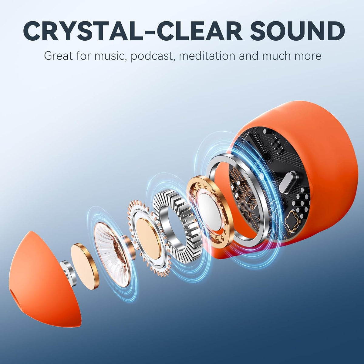 Sleepals Micro Sleep Earbuds for Side Sleepers, Orange
