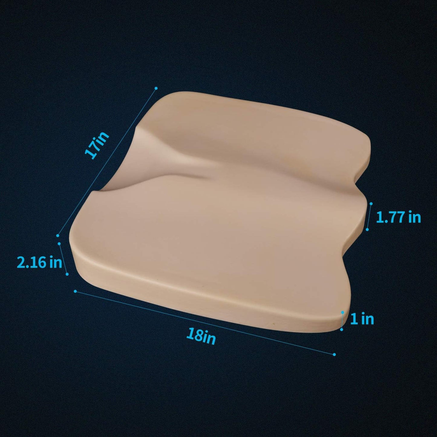 Car Seat Cushion - Comfort Memory Foam Seat Cushion for Car Seat Driver, Tailbone (Coccyx) Pain Relief, Car Seat Cushions for Driving (Gray)