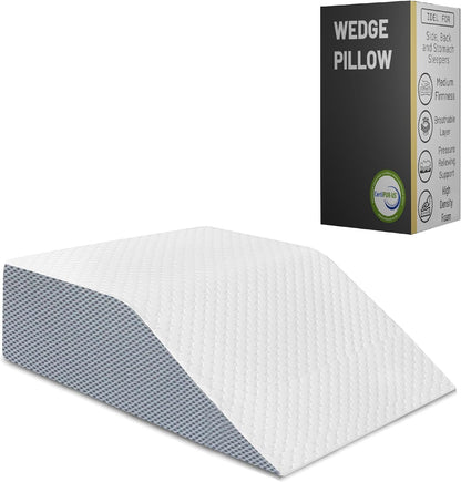 Zutan, Leg Wedge Elevation Pillow for Blood Circulation | Relieved & Recovers Foot and Ankle Injuries | Pillows for Swelling | Multi-Purpose | 8”x16”x23”, White
