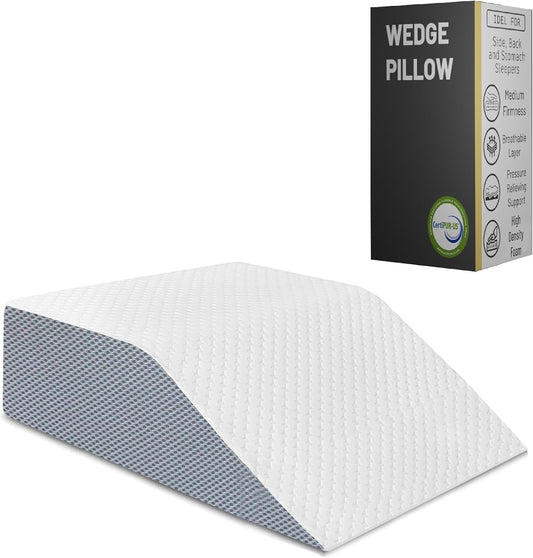 Zutan, Leg Wedge Elevation Pillow for Blood Circulation | Relieved & Recovers Foot and Ankle Injuries | Pillows for Swelling | Multi-Purpose | 8”x16”x23”, White