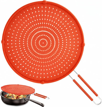 Silicone Splatter Screen for Frying Pan,Grease Splatter Guard,Heat-Resistant Splatter Guards for Cooking,Dishwasher Safe (9.8", 11.4", 13")