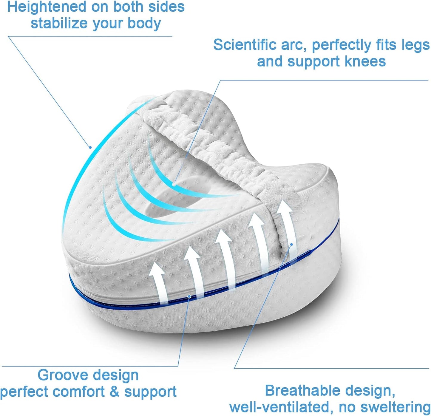 Vertdens Leg Pillow, Knee Pillow for Side Sleepers, Leg Pillows for Sleeping, Knee Cushion for Sleeping,Suitable for Relieving Leg, Back, Knee Pain