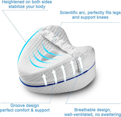 Vertdens Leg Pillow, Knee Pillow for Side Sleepers, Leg Pillows for Sleeping, Knee Cushion for Sleeping,Suitable for Relieving Leg, Back, Knee Pain