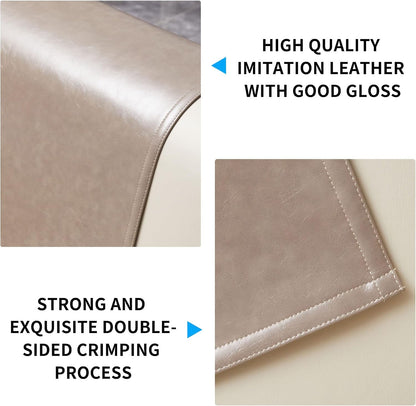 Non Slip Recliner Headrest Protector Washable Faux Leather Headrest Covers for Recliner Chair Waterproof Couch Head Rest Covers for Sofa,Furniture,Office Chair,Theater Seat
