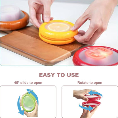 T-Raputa Avocado Saver and Tomato Holder - Set of 4 | Reusable Storage Containers,for half an avocado For Fridge, Ideal for Garlic, Onions, Lemons, and Potatoes