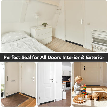 Ohuhu Door Draft Stopper, 1" Wide Adhesive Weather Stripping Seal, 39" | self-adhesive silicone, for interior exterior doors, 3-layer soundproof, save energy, blocks drafts, noise, light, dust, bugs