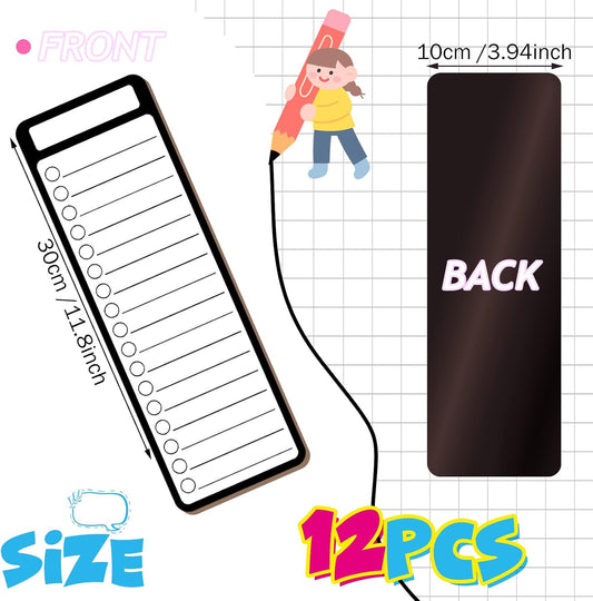 Outus Set of 20 Magnetic Dry Erase Board Magnetic to Do List for Fridge 11.8 x 3.94'' Notepads with Erasable Pen and Board Eraser for Grocery Kitchen Refrigerator(Mix Colors)