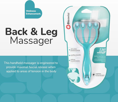 BioSwiss 2-Pack Handheld Full Body Massager, 4-Leg Pressure Point Tool for Back, Neck, and Shoulder, Includes 1 Large and 1 Small